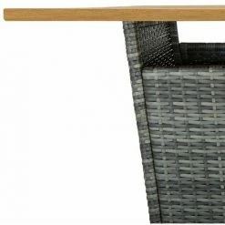 Coupon ❤️ Topdeal Table De Bar Gris 80x80x110 Cm Résine Tressée Et Bois D'acacia FF313466_FR 😉 -Table haute Boutique 56578286 5