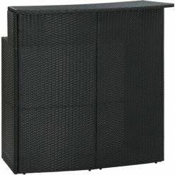 Remise 🔥 Topdeal Table De Bar De Jardin Noir 120x55x110 Cm Résine Tressée FF313468_FR ⌛