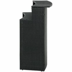 Remise 🔥 Topdeal Table De Bar De Jardin Noir 120x55x110 Cm Résine Tressée FF313468_FR ⌛ -Table haute Boutique 56578305 4