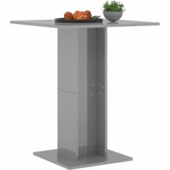 Budget 😀 INLIFE Table De Bistro Gris Brillant 60x60x75 Cm Aggloméré 👍 -Table haute Boutique 56629776 3