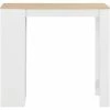 Meilleure affaire ❤️ INLIFE Table De Bar Avec étagère Blanc 110x50x103 Cm 👍 1 Meilleure affaire ❤️ INLIFE Table De Bar Avec étagère Blanc 110x50x103 Cm 👍 -Table haute Boutique 56630198 1