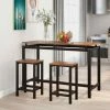 Top 10 ✔️ WENH Ensemble De Table De Bar, Table Et Chaises De Bar En Bois De Fer, Table Et Chaises De Cuisine, Table Haute Et Tabourets De Bar, Restaurant, Table Haute En Bois Foncé 😀 -Table haute Boutique 57001407 1
