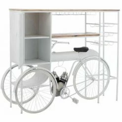 Remise ⭐ Paris Prix - Comptoir De Bar En Métal "vélo" 173cm Blanc 🔥 -Table haute Boutique 57079429 2