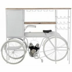 Remise ⭐ Paris Prix - Comptoir De Bar En Métal "vélo" 173cm Blanc 🔥 -Table haute Boutique 57079429 3