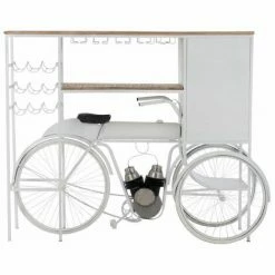 Remise ⭐ Paris Prix - Comptoir De Bar En Métal "vélo" 173cm Blanc 🔥 -Table haute Boutique 57079429 5