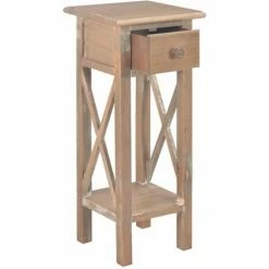 Acheter 🛒 NOVA Table De Lit En Bois Haut En Bois Avec Tiroir Et étagère Différentes Couleurs 280060 Side Table Brown 27x27x65,5 Cm Wood Couleur : MARRON 💯 -Table haute Boutique 57093024 2