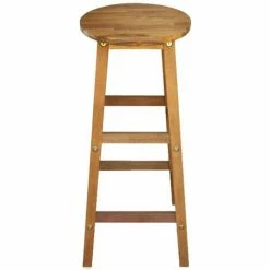 Promo 🤩 NOVA Selles De Bois Massif De L'Acacia Ronde Différentes Quantités Tabourets De Bar 2 Pcs Bois D'acacia Solide Des Modèles : 2 Pcs 👍 -Table haute Boutique 57093719 3