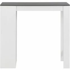 Meilleur prix 😉 NOVA Table De Bar Avec étagères Latérales Rectangulaires Modernes Diverses Couleurs Table De Bar Avec étagère Blanc 110x50x103 Cm Couleur : Blanc Gris 🎉 -Table haute Boutique 57094658 3