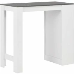 Meilleur prix 😉 NOVA Table De Bar Avec étagères Latérales Rectangulaires Modernes Diverses Couleurs Table De Bar Avec étagère Blanc 110x50x103 Cm Couleur : Blanc Gris 🎉 -Table haute Boutique 57094658 4