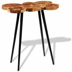 Meilleure affaire 💯 NOVA Tableau De Coffre En Bois Massif D'Acacia 90x60x110 Cm Brun Et Noir Table De Bar Bois D'acacia Massif 90 X 60 X 110 Cm ⭐ -Table haute Boutique 57095014 3