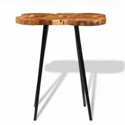 Meilleure affaire 💯 NOVA Tableau De Coffre En Bois Massif D'Acacia 90x60x110 Cm Brun Et Noir Table De Bar Bois D'acacia Massif 90 X 60 X 110 Cm ⭐ -Table haute Boutique 57095014 5
