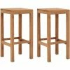 Offres 🛒 NOVA Divers Pièces Des Tabourets En Bois Massif En Teck Tabourets De Bar 2 Pcs Bois De Teck Massif Des Modèles : 2 Pcs ✔️ -Table haute Boutique 57095954 1