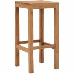 Offres 🛒 NOVA Divers Pièces Des Tabourets En Bois Massif En Teck Tabourets De Bar 2 Pcs Bois De Teck Massif Des Modèles : 2 Pcs ✔️ -Table haute Boutique 57095954 3