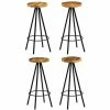 Sortie 👏 NOVA Bar De La Barre Placée En Bois De Mangue Solide Avec Divers Repousses De Pieds Chaises De Bar 4 Pcs Bois De Manguier Solide Des Modèles : 4 Pièces 😀 -Table haute Boutique 57096691 1