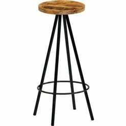 Sortie 👏 NOVA Bar De La Barre Placée En Bois De Mangue Solide Avec Divers Repousses De Pieds Chaises De Bar 4 Pcs Bois De Manguier Solide Des Modèles : 4 Pièces 😀 -Table haute Boutique 57096691 2