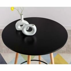 Top 10 🧨 CLP Table Haute De Bar Nerja En Bois Avec Plateau Rond Et Repose-pieds En Métal Noir Rund ✨ -Table haute Boutique 57137932 4