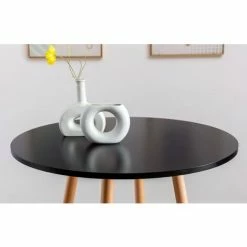 Top 10 🧨 CLP Table Haute De Bar Nerja En Bois Avec Plateau Rond Et Repose-pieds En Métal Noir Rund ✨ -Table haute Boutique 57137932 5