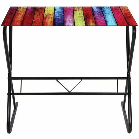 Promo 🔔 NOVA Table De Bureau PC Avec Verre Arc-en-ciel 80x50x75 Bureau En Verre à Motif D'arc-en-ciel 🛒 5 Promo 🔔 NOVA Table De Bureau PC Avec Verre Arc-en-ciel 80x50x75 Bureau En Verre à Motif D'arc-en-ciel 🛒 – Image 3