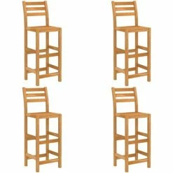 Top 10 🌟 NOVA Ensemble De Table De Bar Avec Des Tabourets En Bois Massif D'Acacia Différentes Quantités Ensemble De Bar D'extérieur 5 Pcs Bois D'acacia Massif Des Modèles : 5 PCS 🧨 -Table haute Boutique 57223264 3