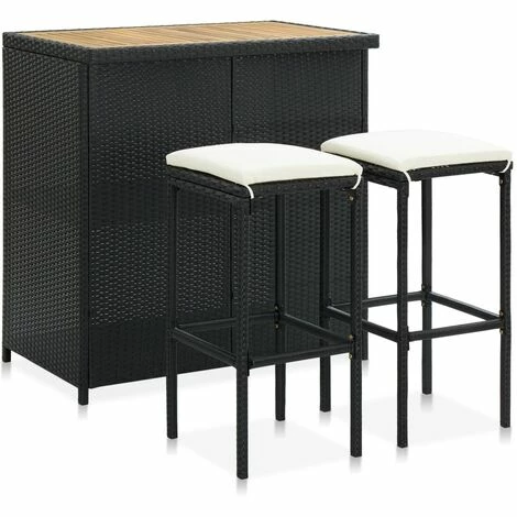 Bon marché 🤩 NOVA 3 PCS Régl Dans La Table En Bois Polyrattan Et Acacia Avec Différentes Tabourets De Couleurs Ensemble De Bar 3 Pcs Résine Tressée Noir Couleur : Crème Noire 🧨 3 Bon marché 🤩 NOVA 3 PCS Régl Dans La Table En Bois Polyrattan Et Acacia Avec Différentes Tabourets De Couleurs Ensemble De Bar 3 Pcs Résine Tressée Noir Couleur : Crème Noire 🧨