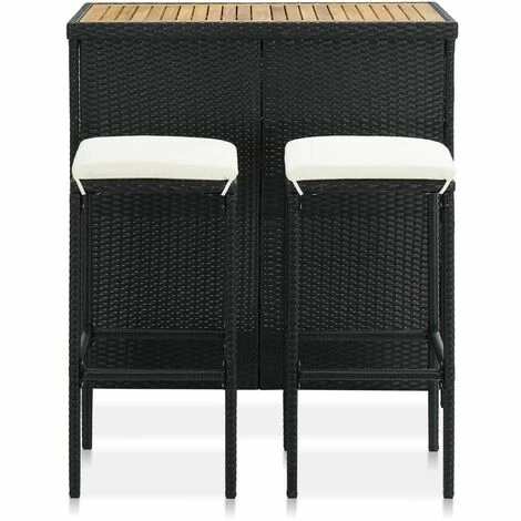 Bon marché 🤩 NOVA 3 PCS Régl Dans La Table En Bois Polyrattan Et Acacia Avec Différentes Tabourets De Couleurs Ensemble De Bar 3 Pcs Résine Tressée Noir Couleur : Crème Noire 🧨 5 Bon marché 🤩 NOVA 3 PCS Régl Dans La Table En Bois Polyrattan Et Acacia Avec Différentes Tabourets De Couleurs Ensemble De Bar 3 Pcs Résine Tressée Noir Couleur : Crème Noire 🧨 – Image 3