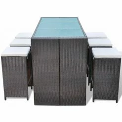 Les meilleures critiques de ✔️ NOVA Garden Bar Set 7 PCS Avec Coussins Polyrattan Diverses Couleurs Table De Verre Meuble De Bar De Jardin 7 Pcs Et Coussins Résine Tressée Marron Couleur : Crème Brune Et Blanche 🔥 -Table haute Boutique 57224199 4