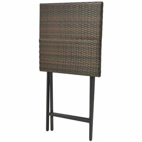 De gros ⌛ NOVA Ensemble De Bar à Table Avec 2 Tabourets De Jardin Dans Un Rotin Pliant Marron Ensemble De Bistro Pliable 3 Pcs Acier Résine Tressée Marron 😀 5 De gros ⌛ NOVA Ensemble De Bar à Table Avec 2 Tabourets De Jardin Dans Un Rotin Pliant Marron Ensemble De Bistro Pliable 3 Pcs Acier Résine Tressée Marron 😀 – Image 3