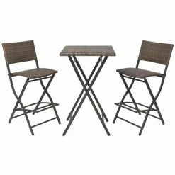 De gros ⌛ NOVA Ensemble De Bar à Table Avec 2 Tabourets De Jardin Dans Un Rotin Pliant Marron Ensemble De Bistro Pliable 3 Pcs Acier Résine Tressée Marron 😀 10 De gros ⌛ NOVA Ensemble De Bar à Table Avec 2 Tabourets De Jardin Dans Un Rotin Pliant Marron Ensemble De Bistro Pliable 3 Pcs Acier Résine Tressée Marron 😀 -Table haute Boutique 57225345 4