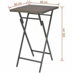 De gros ⌛ NOVA Ensemble De Bar à Table Avec 2 Tabourets De Jardin Dans Un Rotin Pliant Marron Ensemble De Bistro Pliable 3 Pcs Acier Résine Tressée Marron 😀 11 De gros ⌛ NOVA Ensemble De Bar à Table Avec 2 Tabourets De Jardin Dans Un Rotin Pliant Marron Ensemble De Bistro Pliable 3 Pcs Acier Résine Tressée Marron 😀 -Table haute Boutique 57225345 5