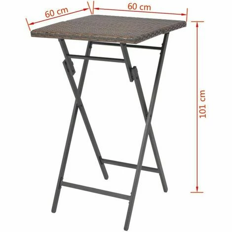 De gros ⌛ NOVA Ensemble De Bar à Table Avec 2 Tabourets De Jardin Dans Un Rotin Pliant Marron Ensemble De Bistro Pliable 3 Pcs Acier Résine Tressée Marron 😀 7 De gros ⌛ NOVA Ensemble De Bar à Table Avec 2 Tabourets De Jardin Dans Un Rotin Pliant Marron Ensemble De Bistro Pliable 3 Pcs Acier Résine Tressée Marron 😀 – Image 5