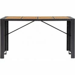 Acheter 🛒 NOVA Garden Bar Set 9 PC Mobilier De Bar 9 Pcs Résine Tressée Et Bois D'acacia Noir Couleur : NOIR 🛒 -Table haute Boutique 57225483 4