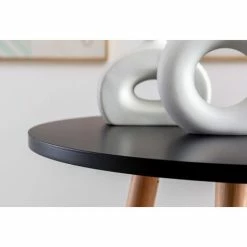 Remise ❤️ CLP Table Haute De Bar Mijas En Bois Avec Plateau Rond Et Repose-pieds En Métal Noir Rund 😍 -Table haute Boutique 57324305 5