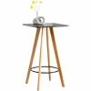 Meilleure affaire 🎉 CLP Table Haute De Bar Mijas En Bois Avec Plateau Carré Et Repose-pieds En Métal Noir Eckig 🛒 -Table haute Boutique 57356568 1