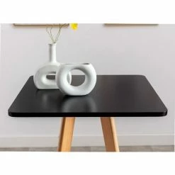 Meilleure affaire 🎉 CLP Table Haute De Bar Mijas En Bois Avec Plateau Carré Et Repose-pieds En Métal Noir Eckig 🛒 -Table haute Boutique 57356568 5