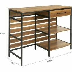 Budget 👏 SoBuy FSB71-PF Table De Cuisine Meuble De Rangement Cuisine Comptoir De Cuisine Avec Tiroir Et 2 Étagères, Cadre En Acier Stable, Style Industriel 🎉 -Table haute Boutique 57593210 3