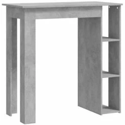 Top 10 🧨 ASUPERMALL Table De Bar Avec étagère Gris Béton 102x50x103,5 Cm Aggloméré 🔔 -Table haute Boutique 57733801 2