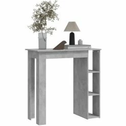 Top 10 🧨 ASUPERMALL Table De Bar Avec étagère Gris Béton 102x50x103,5 Cm Aggloméré 🔔 -Table haute Boutique 57733801 3