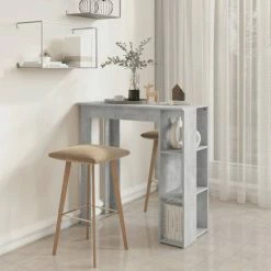 Top 10 🧨 ASUPERMALL Table De Bar Avec étagère Gris Béton 102x50x103,5 Cm Aggloméré 🔔 -Table haute Boutique 57733801 4