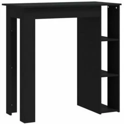 Remise 😀 ASUPERMALL Table De Bar Avec étagère Noir 102x50x103,5 Cm Aggloméré 🧨 -Table haute Boutique 57733804 2