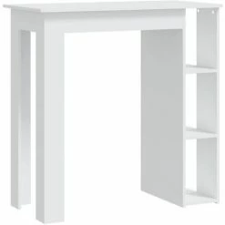 Promo ✔️ ASUPERMALL Table De Bar Avec étagère Blanc 102x50x103,5 Cm Aggloméré 👏 -Table haute Boutique 57735479 2