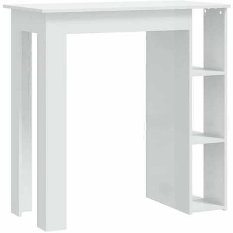 Acheter ⌛ ASUPERMALL Table De Bar Et étagère Blanc Brillant 102x50x103,5cm Aggloméré 🧨 4 Acheter ⌛ ASUPERMALL Table De Bar Et étagère Blanc Brillant 102x50x103,5cm Aggloméré 🧨 – Image 2