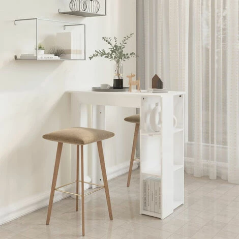 Acheter ⌛ ASUPERMALL Table De Bar Et étagère Blanc Brillant 102x50x103,5cm Aggloméré 🧨 6 Acheter ⌛ ASUPERMALL Table De Bar Et étagère Blanc Brillant 102x50x103,5cm Aggloméré 🧨 – Image 4