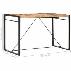 Promo 🧨 ASUPERMALL Table De Bar 180x90x110 Cm Bois Solide ⌛ 11 Promo 🧨 ASUPERMALL Table De Bar 180x90x110 Cm Bois Solide ⌛ -Table haute Boutique 57736213 5