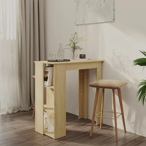 Remise 👏 TRUE DEAL Table De Bar Avec étagère Chêne Sonoma 102x50x103,5cm Aggloméré 😀 3 Remise 👏 TRUE DEAL Table De Bar Avec étagère Chêne Sonoma 102x50x103,5cm Aggloméré 😀