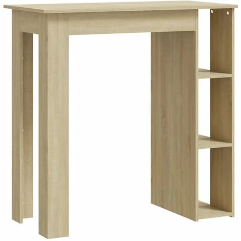 Remise 👏 TRUE DEAL Table De Bar Avec étagère Chêne Sonoma 102x50x103,5cm Aggloméré 😀 4 Remise 👏 TRUE DEAL Table De Bar Avec étagère Chêne Sonoma 102x50x103,5cm Aggloméré 😀 – Image 2