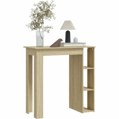 Remise 👏 TRUE DEAL Table De Bar Avec étagère Chêne Sonoma 102x50x103,5cm Aggloméré 😀 5 Remise 👏 TRUE DEAL Table De Bar Avec étagère Chêne Sonoma 102x50x103,5cm Aggloméré 😀 – Image 3