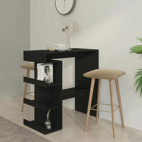Meilleur prix 😉 TRUE DEAL Table De Bar étagère De Rangement Noir 100x50x101,5 Cm 🎁 3 Meilleur prix 😉 TRUE DEAL Table De Bar étagère De Rangement Noir 100x50x101,5 Cm 🎁