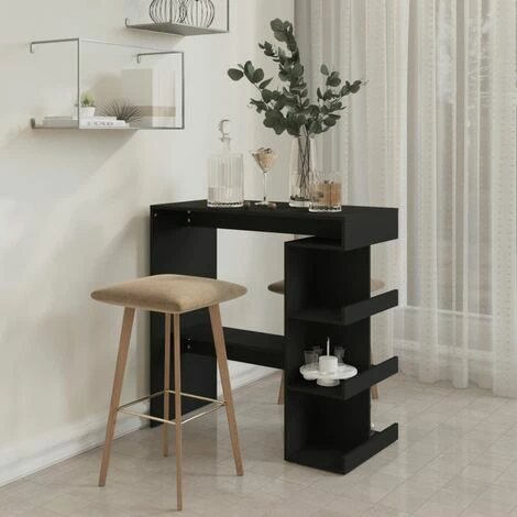 Meilleur prix 😉 TRUE DEAL Table De Bar étagère De Rangement Noir 100x50x101,5 Cm 🎁 5 Meilleur prix 😉 TRUE DEAL Table De Bar étagère De Rangement Noir 100x50x101,5 Cm 🎁 – Image 3