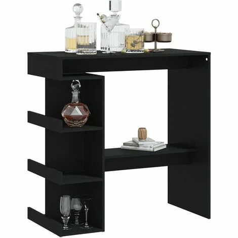 Meilleur prix 😉 TRUE DEAL Table De Bar étagère De Rangement Noir 100x50x101,5 Cm 🎁 6 Meilleur prix 😉 TRUE DEAL Table De Bar étagère De Rangement Noir 100x50x101,5 Cm 🎁 – Image 4