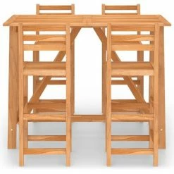 Coupon ⭐ INLIFE Ensemble De Bar D'extérieur 5 Pcs Bois D'acacia Massif 💯 -Table haute Boutique 57884925 3
